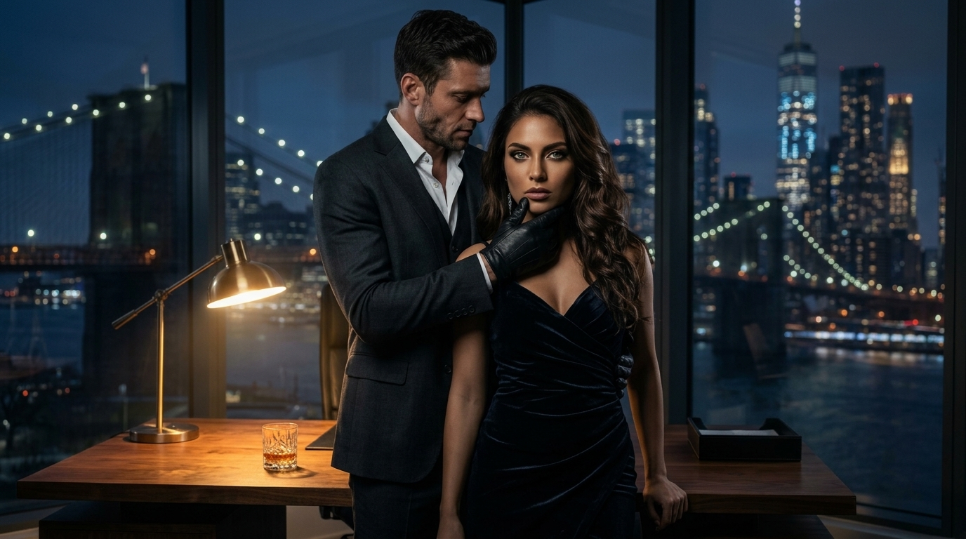 Penthouse de Manhattan con vistas al East River: Dante Russo y Sofia Moretti en el despacho principal.